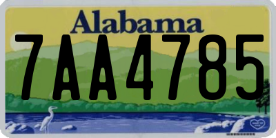 AL license plate 7AA4785