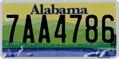 AL license plate 7AA4786