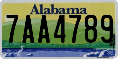 AL license plate 7AA4789