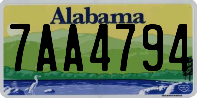 AL license plate 7AA4794