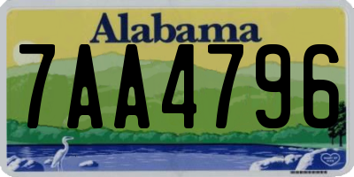 AL license plate 7AA4796