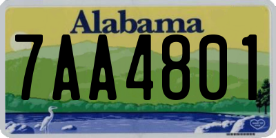 AL license plate 7AA4801