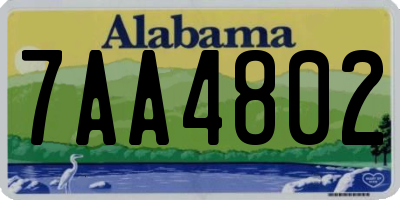AL license plate 7AA4802