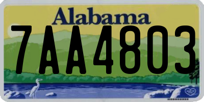 AL license plate 7AA4803