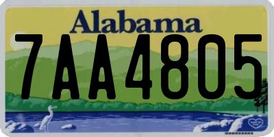 AL license plate 7AA4805