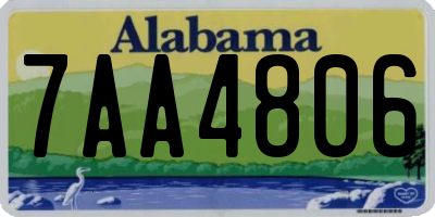 AL license plate 7AA4806