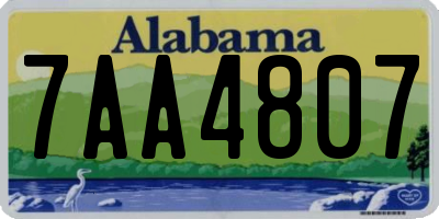 AL license plate 7AA4807