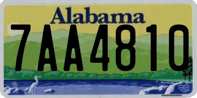 AL license plate 7AA4810