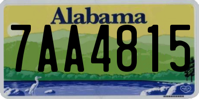 AL license plate 7AA4815