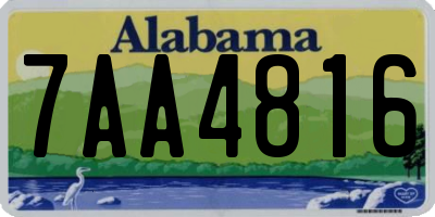 AL license plate 7AA4816