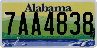AL license plate 7AA4838