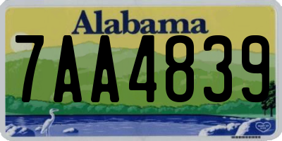 AL license plate 7AA4839