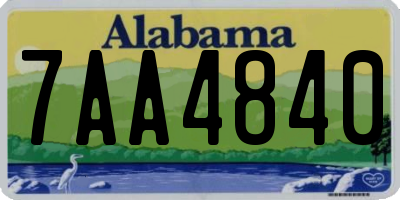 AL license plate 7AA4840