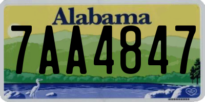 AL license plate 7AA4847