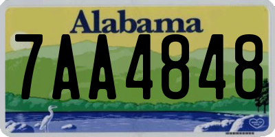 AL license plate 7AA4848