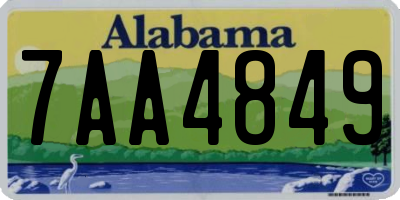 AL license plate 7AA4849