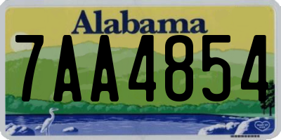 AL license plate 7AA4854