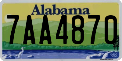 AL license plate 7AA4870