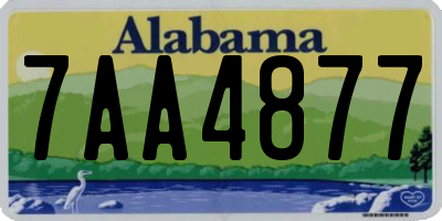 AL license plate 7AA4877