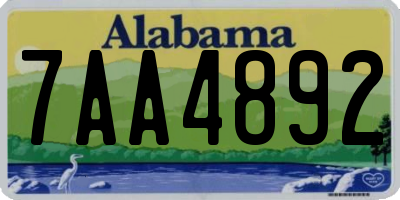 AL license plate 7AA4892