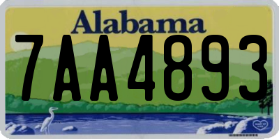 AL license plate 7AA4893