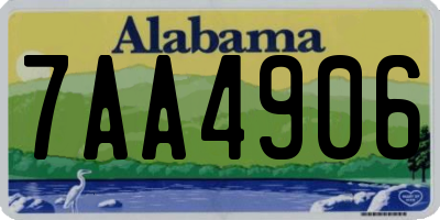 AL license plate 7AA4906