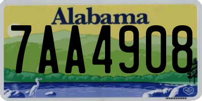 AL license plate 7AA4908