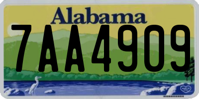 AL license plate 7AA4909
