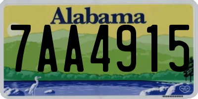 AL license plate 7AA4915