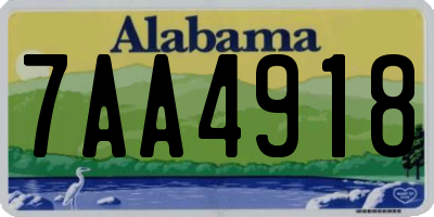 AL license plate 7AA4918