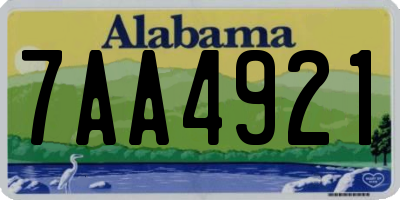 AL license plate 7AA4921