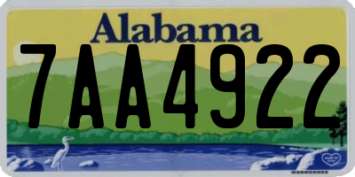 AL license plate 7AA4922
