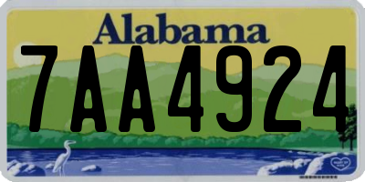 AL license plate 7AA4924