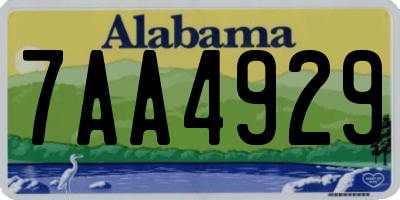 AL license plate 7AA4929