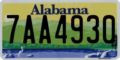 AL license plate 7AA4930