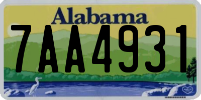 AL license plate 7AA4931