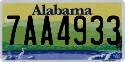 AL license plate 7AA4933