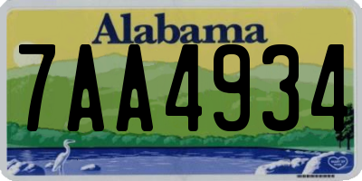 AL license plate 7AA4934