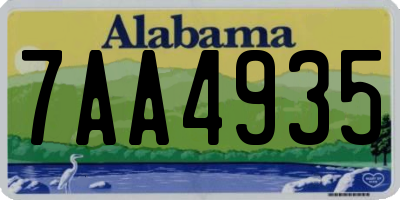 AL license plate 7AA4935