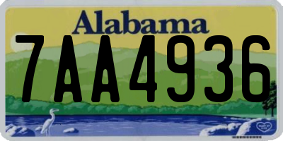AL license plate 7AA4936
