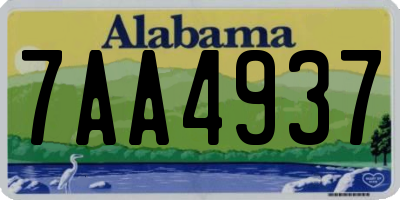 AL license plate 7AA4937