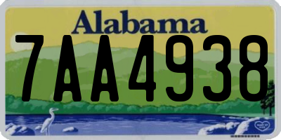 AL license plate 7AA4938