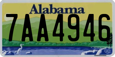 AL license plate 7AA4946