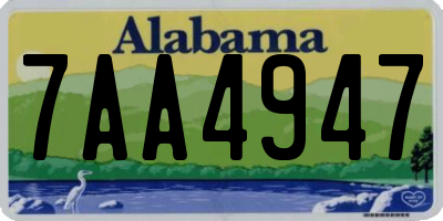 AL license plate 7AA4947