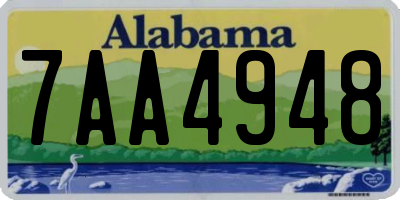 AL license plate 7AA4948