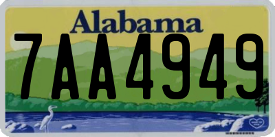 AL license plate 7AA4949
