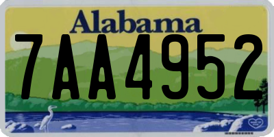 AL license plate 7AA4952