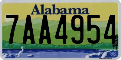 AL license plate 7AA4954