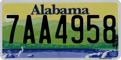 AL license plate 7AA4958