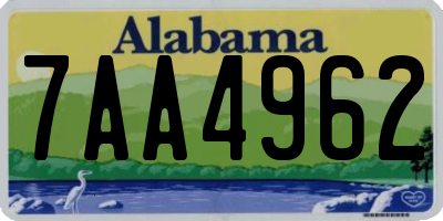 AL license plate 7AA4962